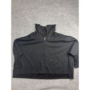 Buckle Black Sweater Womens L/XL Black Mock Neck 1/4 Zip Dolman Knit Oversized